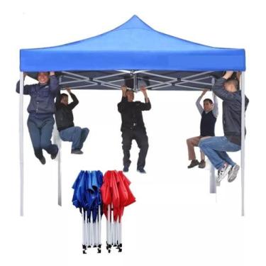 Imagem de Tenda Gazebo Azul 3x3 Sanfonada Em Aço Reforçado Praia - DUBAI