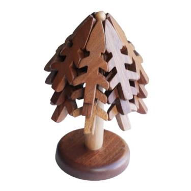 Imagem de ＫＬＫＣＭＳ Trivets de madeira para pratos quentes, porta-copos de árvore, novidade, resistente, anti-escaldadura, suporte de pote, trivets de madeira, esteira