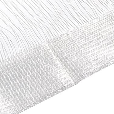 Imagem de Cortina Elegante da Janela da Corrente da Borla para o Poliéster Ecológico Branco do café do Quarto 9,1 X 1,8 M (Branco)