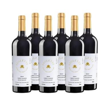 Imagem de Fausto de Pizzato, Kit 06 Unid Vinho Tinto Suave Fausto VIOLETTE Merlot/Cab. Sauv/Alicante Bouschet