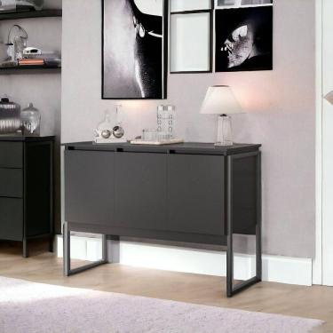 Imagem de Buffet Estilo Industrial 3 Portas Europa - Preto Onix Preto Onix
