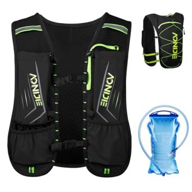 Imagem de TRIWONDER Colete de hidratação para corrida, mochila de caminhada, mochila de corrida, mochila para corrida, ciclismo, festival, raves, maratona (preta - com bexiga de água de 1,5 L)