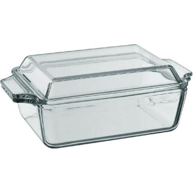 Imagem de ASSADEIRA TRAVESSA RETANGULAR HOME&CO COM TAMPA VIDRO TEMPERADO 1L 9x23x14cm TRANSPARENTE