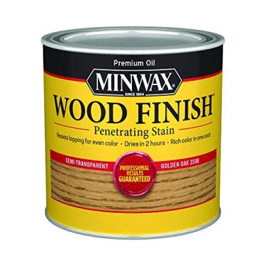 Imagem de Minwax Acabamento de madeira 221024444, mancha de carvalho dourado, meio litro