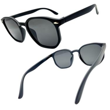 Imagem de Óculos de Sol Joachim Heat Hexagonal Unissex com Proteção UV400 (Preto Fosco - Cor 1)