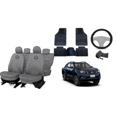 Imagem de Conjunto Capas Banco Couro Cinza Frontier 2020-2024 + Tapete - ferro t