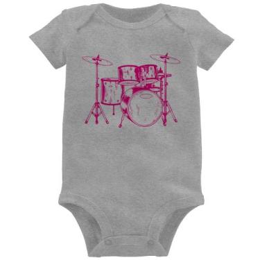 Imagem de Body Bebê Bateria Música (rosa) - Foca na Moda, Cinza, G