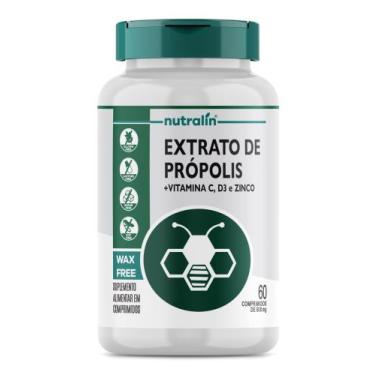 Imagem de Extrato de Própolis Vitamina C + D3 + Zinco 60 comprimidos - Nutralin