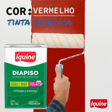 Imagem de Tinta Piso Diapiso Acrílica Acetinada Externa 18l Iquine Cores, Vermel