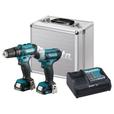 Imagem de Kit de Parafusadeira e Furadeira de Impacto 2 Bat Lítio 2AH Bivolt 12V