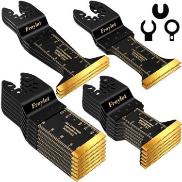 Imagem de FROYLOTㅤ Kits De Lâminas De Serra Oscilantes De Titânio 18Pcs, Lâminas Multiferramentas Universais De 2 Velocidades Para Metal, Corte De Madeira, Prego, Parede De Gesso, Lâminas Para Multiferramenta