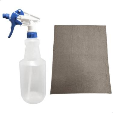 Imagem de Kit Limpeza Borrificador Spray 1L com Pano Microfibra 50x70cm - PREVEO