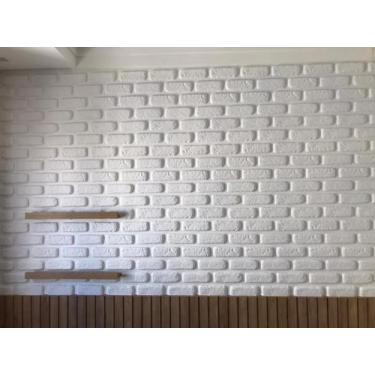 Imagem de Revestimento 3d Plástico Tijolinho Encaixe 2 Placas Ilove3d Luxo Casa 