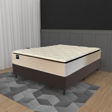 Imagem de Cama Box Casal 138cm Colchão Molas Ensacadas Gazin Love Story HF25 e Base 2CEN - Bege/Marrom