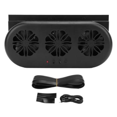 Imagem de QANYEGN 3 Ventilador de exaustão de carro, Ventilador de exaustão de carro movido a energia solar, Ventilador de refrigeração de veículo com circulação de ar de 5000RPM com (Preto)