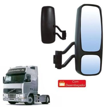 Imagem de Retrovisor Completo Volvo Fh Nh 2007 2008 Ld C Desembaçador - Globo