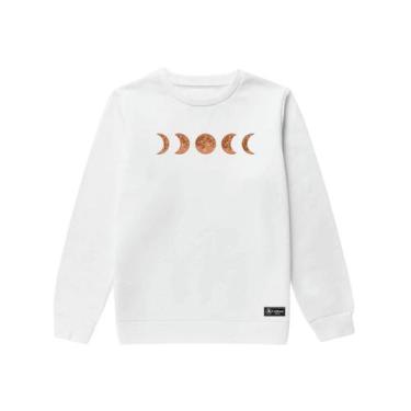 Imagem de Blusão Moletom Infantil Fases da Lua Personalizado sem Capuz gola Redo