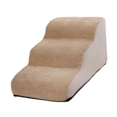 Imagem de Generic Escadas de cães cães degraus macios non slip, rampa de animais de estimação Comfotable leve para a cama de cama de cama alta rampa de cachorro para, Bege