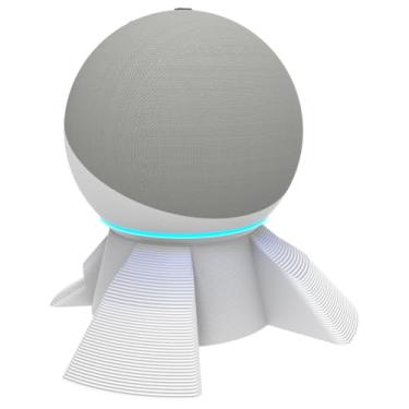 Imagem de Suporte Stand Apoio de Mesa para Amazon Alexa Echo Dot 4 Geração - Home Smart Speaker - Robo The Vox - Minimalista - Branco