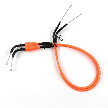 Imagem de zurio Cabo de aceleração para Kawasaki Ninja ZX10R ZX-10R 2016-2017 linha de fio inoxidável e acessórios de substituição de motocicleta de borracha laranja