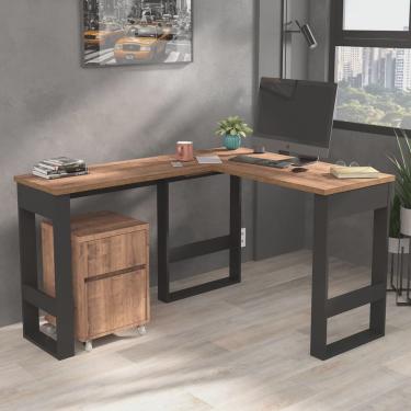 Imagem de Escrivaninha Industrial em L com Gaveteiro Baixo M103