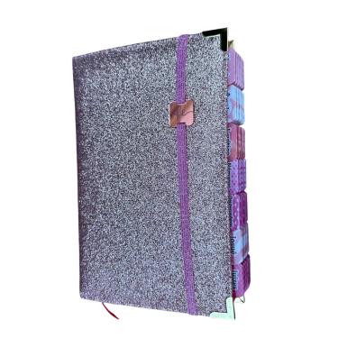 Imagem de Bíblia nvi Nude 100% Glitter Abas Adesivas coladas Cp dura acolcoada + Elástico rosa