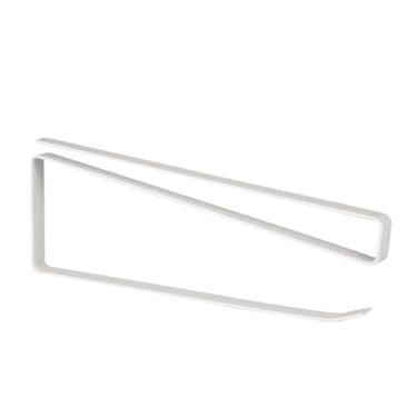 Imagem de Prateleira de armazenamento suspensa sem perfuração, porta-papel toalha de cozinha, porta-papel para armário, prateleira de plástico para espalhar filme, branco