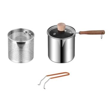 Imagem de WeiLaiKeQi Fritar panela de fritadeira de profundidade com tampa 304 suprimentos de cozinha em aço inoxidável com filtro, Style B