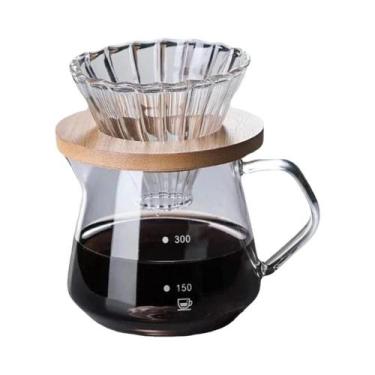 Imagem de Conjunto de Cafeteira de Vidro com Jarra e Filtro - 600ml e 300ml, Con