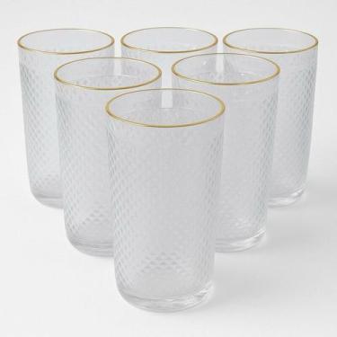 Imagem de Jogo de 6 Copos Imperial Style Borda Dourada 350ml - Gamma