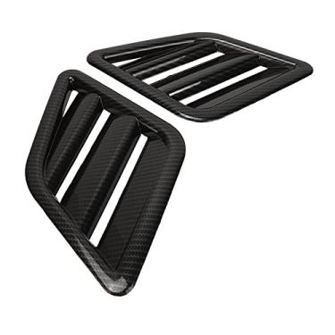 Imagem de ABS Frente Superior Capô Air Outlet Grille Com Superfície de Luxo e Elegante para, Corsa, Jazz Motor Bonnet Air Vent Frame Trims (Estilo de fibra de carbono)