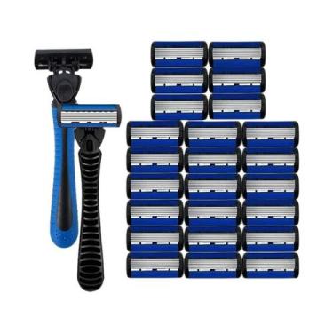 Imagem de Lâmina De Segurança De Aço Inoxidável De 6 Camadas Navalha Manual Lavá