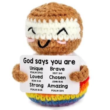 Imagem de Animais de crochê positivos, pepitas de suporte emocional – crochê feito à mão, suporte emocional de pelúcia como presente de aniversário para mulheres, amigas, colegas de trabalho, estudante, família