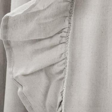 Imagem de Lush Decor Cortina de janela de linho com babados (painel único), 241 cm C x 137 cm L, cinza claro