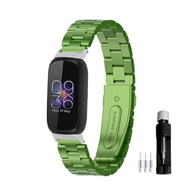 Imagem de Gheper Pulseira de relógio de metal compatível com Fitbit Inspire 3 pulseira de aço inoxidável de substituição para smartwatch inspire3 acessório para mulheres e homens