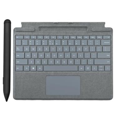 Imagem de Teclado Pro 11 com caneta fina compatível com Microsoft Surface Pro 11/10/9/8, teclado de assinatura magnética Pro 10 para Microsoft Surface Pro 11/10/9/8/X com caneta fina (azul gelo)