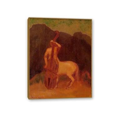Imagem de Odilon Redon Impressões de arte em tela, centauro com violoncelo, pôsteres e reproduções de impressões famosas arte de parede em tela sala de estar decoração de casa 50 x 40 cm (20 x 16 polegadas)