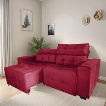 Imagem de Sofá Retrátil e Reclinável Berlin Sala Quarto 2,00 Vermelho