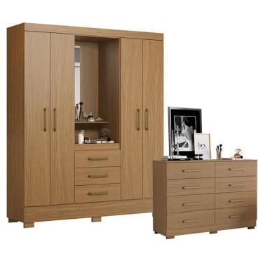 Imagem de Cômoda 2014148 e Guarda Roupa Solteiro Paris 2045150 Atacama - Aramóveis