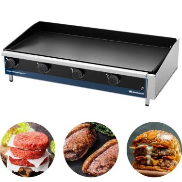 Imagem de Chapa Profissional A Gás 4 Queimadores 8mm Inox 100x50 Marchesoni