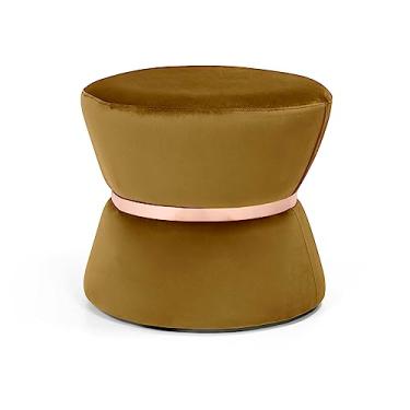 Imagem de Puff Fritz pequeno veludo ouro cinto rose gold