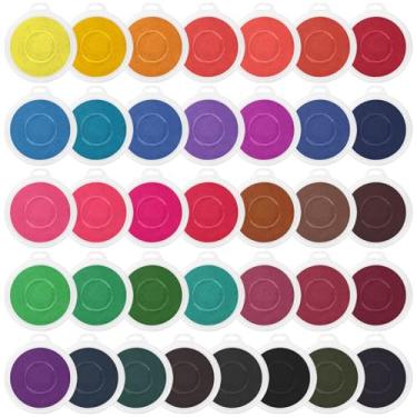 Imagem de Humyoun 24 peças de almofadas de tinta grandes de 17,78 cm para crianças com pegada de impressão à mão almofada de carimbos de arco-íris lavável kit de almofada de tinta multicolorida para pintura de