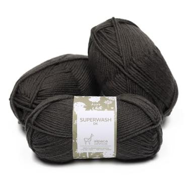 Imagem de Conjunto de 3 novelos de lã 100% pura Superwash (150 gramas) Peso DK - originário diretamente do Peru - celestialmente macio e perfeito para tricô e crochê (cinza ferro)