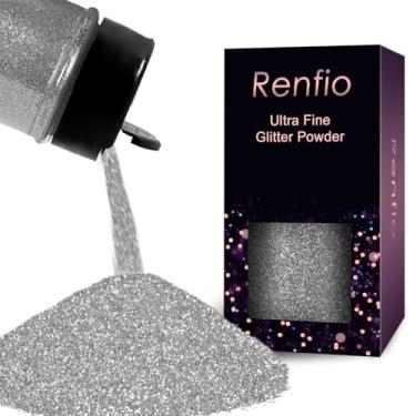 Imagem de Renfio Glitter Biodegradável, 55 G/1,94 Oz, Fino Ecológico, 1/128'', Para Fabricação De Velas, Cosméticos, Artesanato, Flocos Brilho Biológico, Bomba Banho, Sabão, Maquiagem - Cinza Prateado