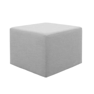 Imagem de Otomano 61 cm quadrado grande para uso ao ar livre com tecido Sunbrella® – Resistente ao clima, resistente ao desbotamento, móveis de pátio totalmente montados para quintal ou piscina, 45,7 cm A