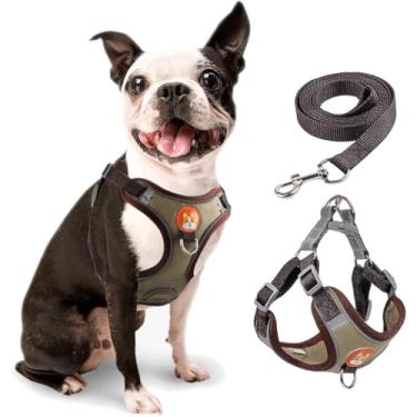 Imagem de Coleira Peitoral coleira para cachorro com guia para pet pequenos e médios colete confortável (Roxo-M (3.5-6.5Kg))