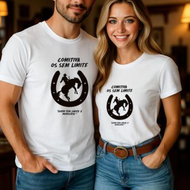 Imagem de Camiseta Blusa Adulto Casal Country Estampa Comitiva Os Sem Limite Agr