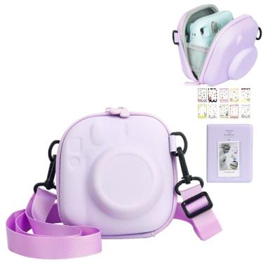 Imagem de WOGOZAN Kit De Acessórios Para Câmera Instantânea Fujifilm Instax Mini 12, 11, 99, 7+ Se Evo, Bolsa Universal Liplay Link2, Álbum Fotos Com Filme 3", Adesivos Borda (Sem Câmera) - Roxo