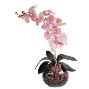 Imagem de Arranjo e vaso flores de orquideas Rosa Delicada Decorativa - La Caza 