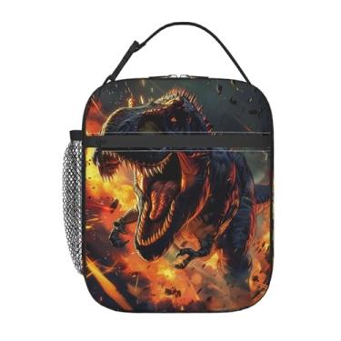 Imagem de VANZEV Lancheira para mulheres e homens, lancheira com isolamento de dinossauro 3D, reutilizável, portátil, lancheira à prova d'água, recipiente de almoço para escritório, piquenique, trabalho, viagem